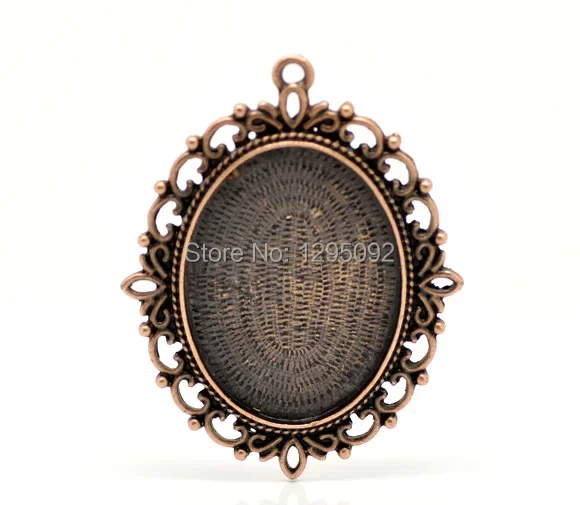 150Pcs Copper Tone Oval Cabochon Frame Setting Breloque Support de Camee Charms Pendants 61x48mm(Fit 40x30mm)