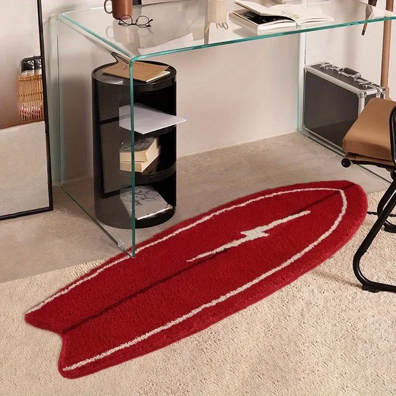 Red Surfboard Carpet for Living Room Sofa Soft Floor Mat Coffee Table Non-slip Mat Cartoon Area Children's Bedroom Plush Rugs