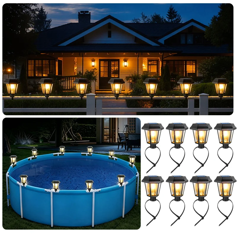 

Solar Landscape Lights Outdoor Chain Link Fence Lights Pathway Lights Lighting Street Lamps for Courtyard Lawn Balcony Yard