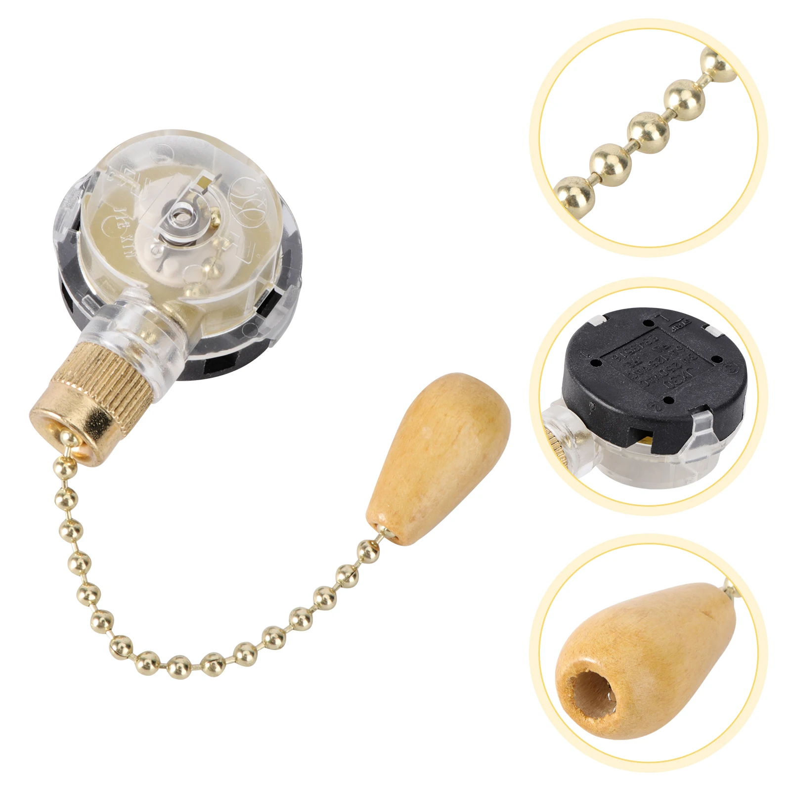 

3 Speed Adjustable Pull Chain Switch for Ceiling Fan Lamp Replacement Vintage Style Blind Connectors Extenders Control Hardware