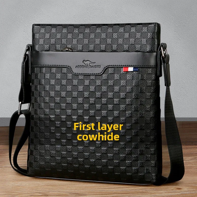 

Мужская сумка на одно плечо из натуральной яловой кожи с верхним слоем, новинка 2025, стильная мужская повседневная деловая сумка