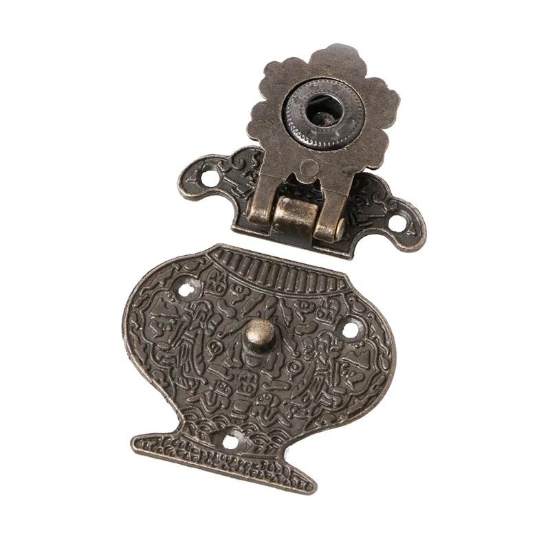 Antique Bronze Hasp สำหรับสลักเครื่องประดับกล่องไม้ MINI ตู้ BUCKLE LOCK Decora Dropsale