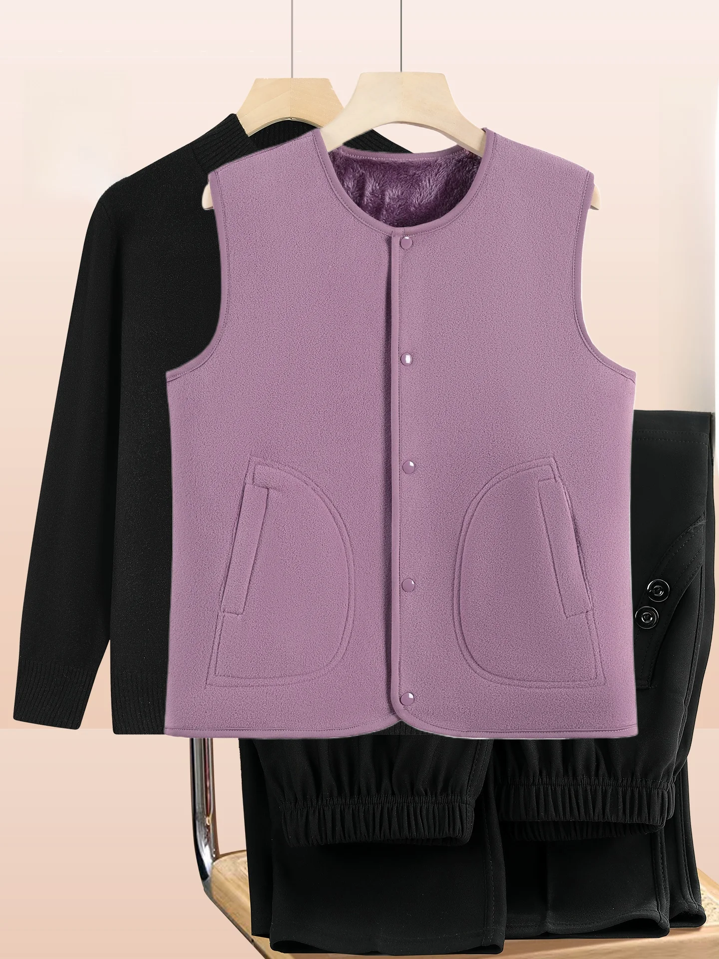 

Двусторонняя флисовая жилетка для женщин: модная теплая внутренняя одежда для осени и зимы, для стильных дам, производство Китай