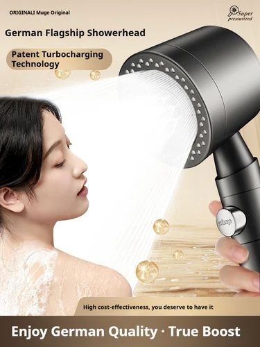 Imagen 2 del producto Nuevo cabezal de ducha con filtro de ahorro de agua de alta presión, cabezal de ducha de mano de 5 modos, juego de accesorios de baño con parada de un botón