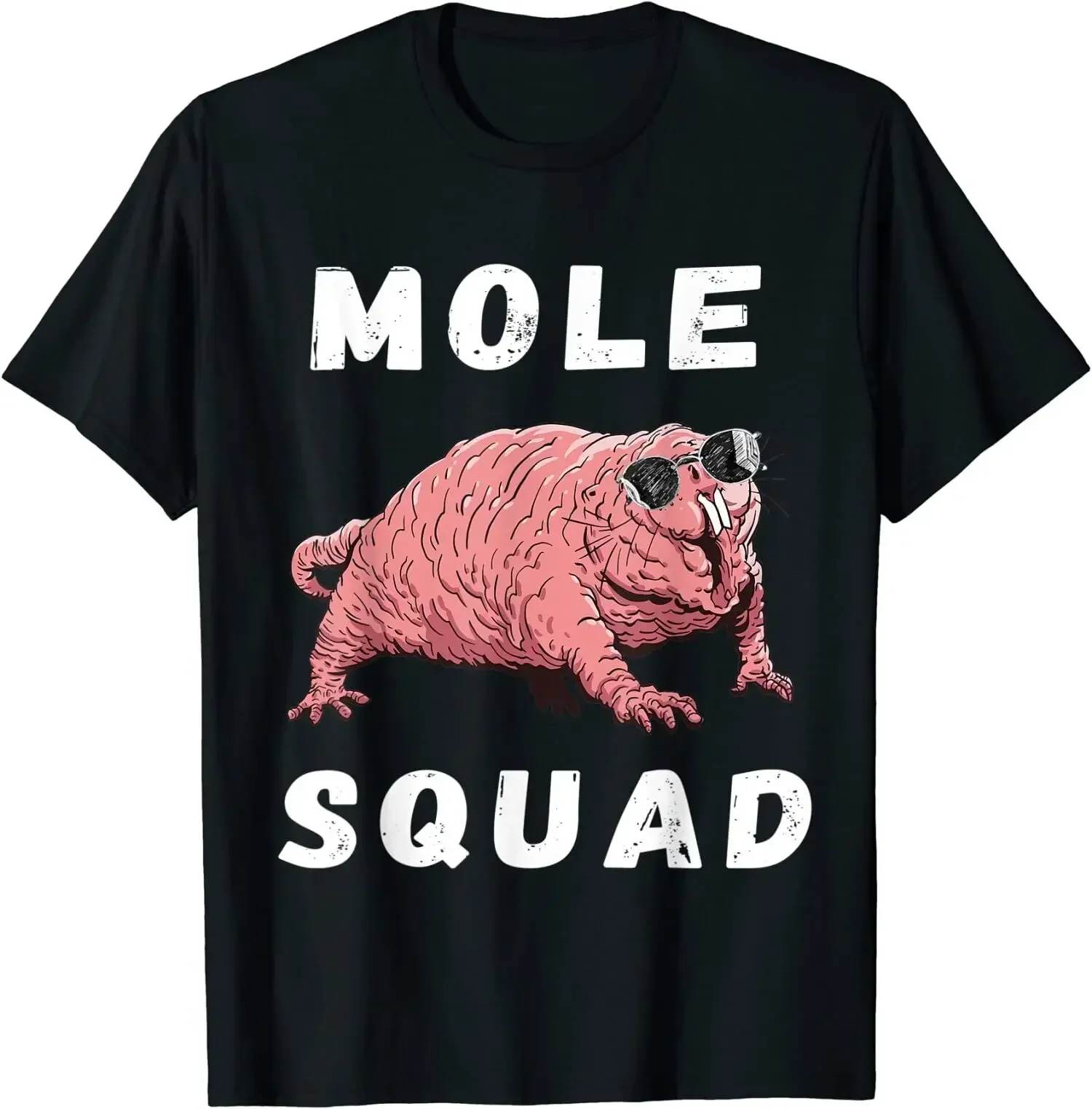 Naked Mole Rat  Squad Funny Hip Hop Cotton T Shirt Men Casual Short Sleeve Tees Tops Dropshipping