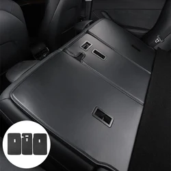 For Tesla Model 3 Y 2017-2023 Leather Trunk Rear Seat Back Protector Cover Backrest Protection Mat Anti-kick Pad Car Accessories