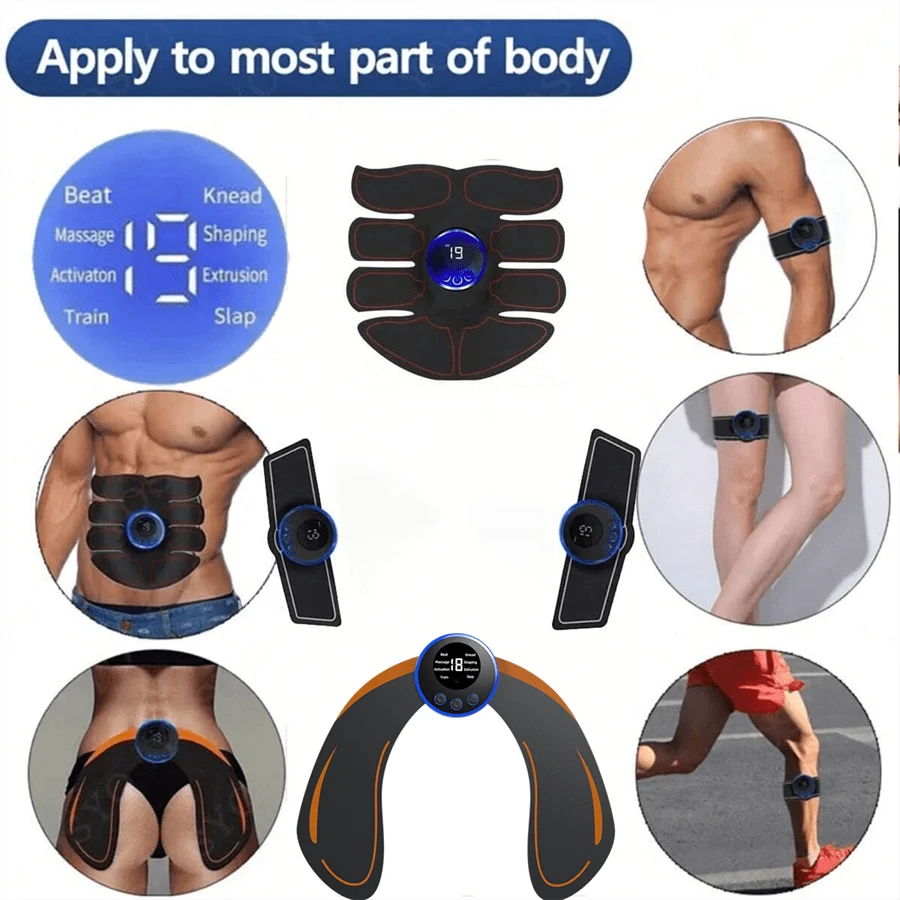 Abs Stimulator, Muscle Toner, Portable Muscle Trainer, Wireless Fitness Apparatus For Men Woman Abdomen/Arm/Leg Exercise