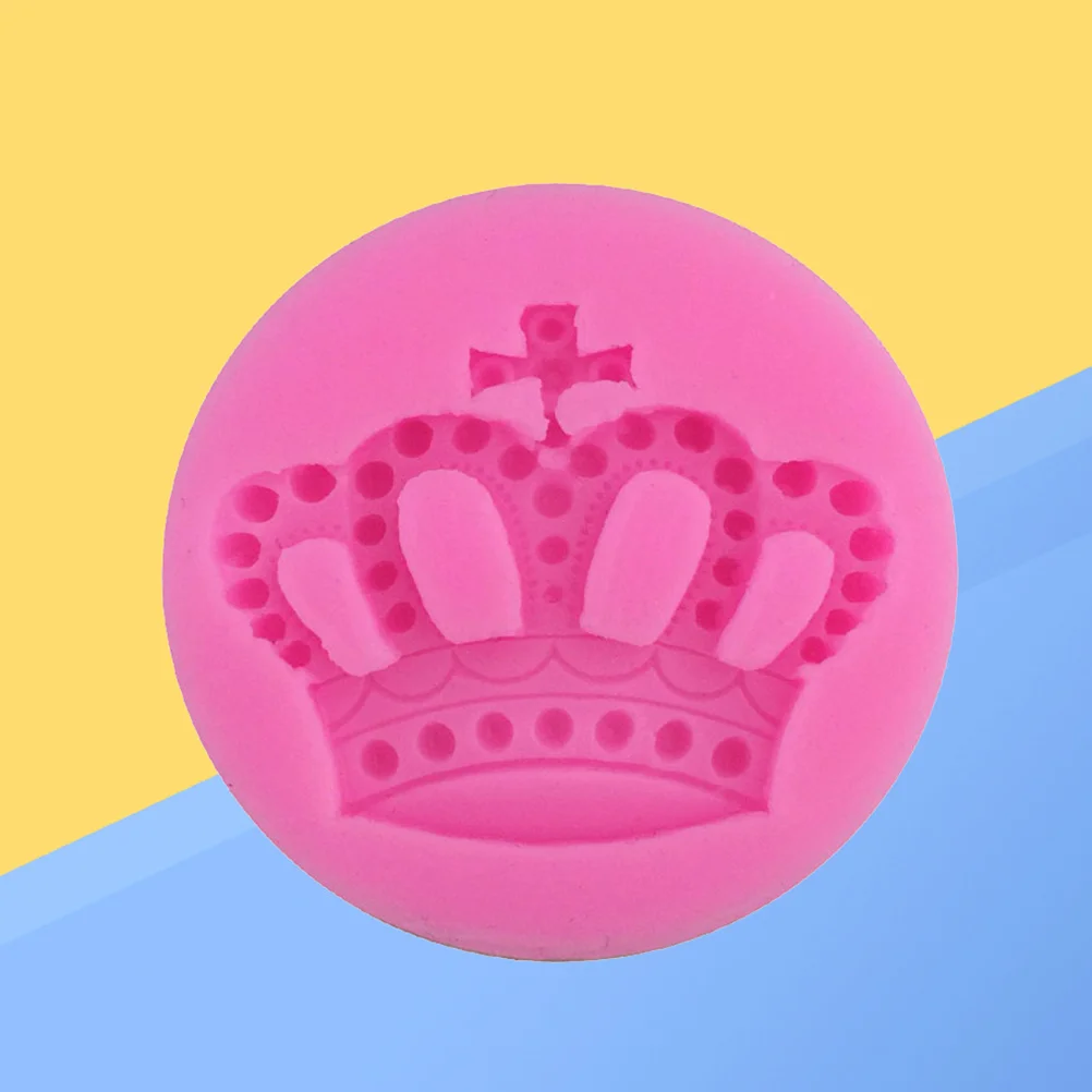 

2Pcs Silicone Crown Mold Reusable Flexible Baking Pan for Fondant Candy Cake Decorating Easy Demoulding Home Kitchen Use Pink