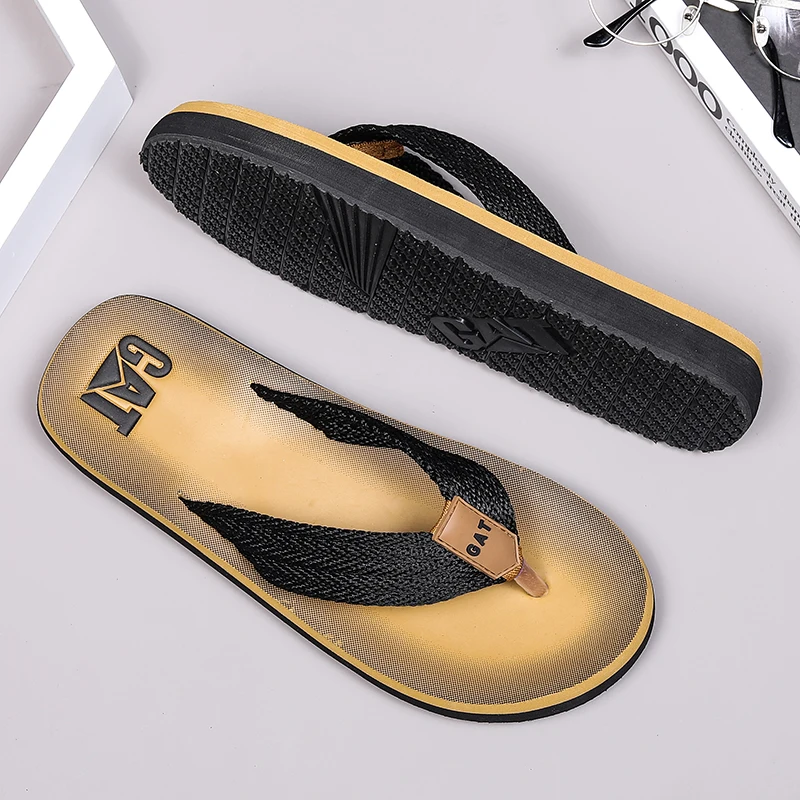 Flip-flops men's summer slip-proof outdoor wear sandals and plywood slippers fashion casual sandals and rubber beach shoes