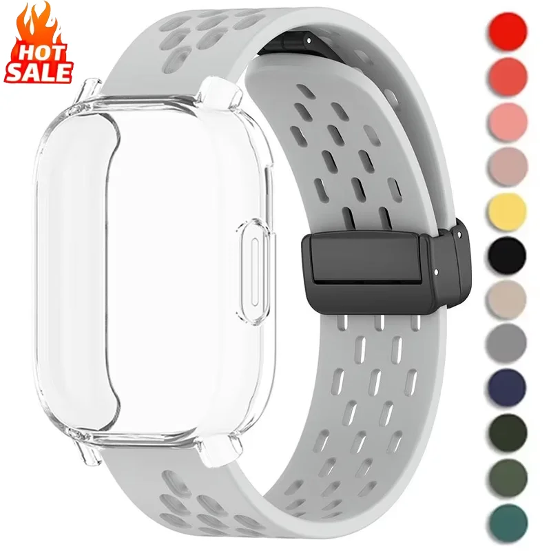 Hülle + Armband für Redmi Watch 5 Active Sport-Silikonarmband und vollständige Abdeckung Schutzhülle für Redmi Watch 5 Lite atmungsaktives Band