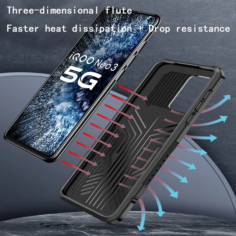 Shockproof Phone Case For VIVO V17Pro V17 V19 V20 V21 S1Pro Back Clip Bracket Protective Cover For VIVO V20SE V21E V23E S10E