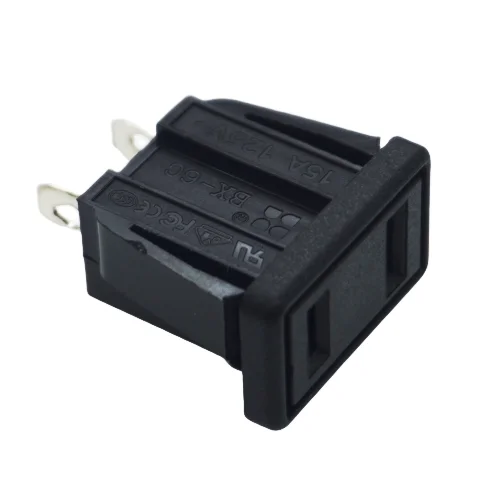 1PCS Black Copper US japan 2 sprong PDU UPS AC Power outlet 2p america electrical Panel Receptacle AC socket Type A 125v 15a