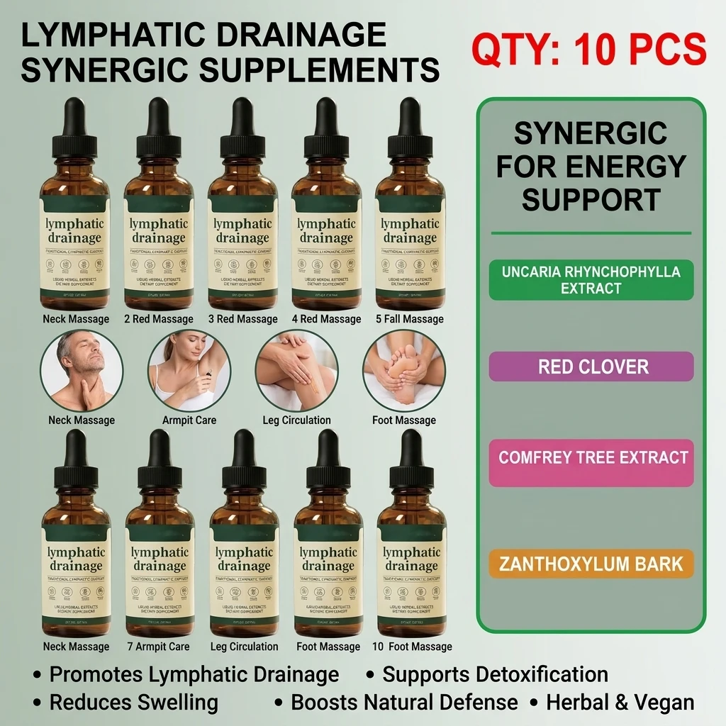 59ml Herbal Lymphatic Drainage Drops Natural Toxin Elimination Swelling Relief Lymph Support Gentle Care for Overall Well-being