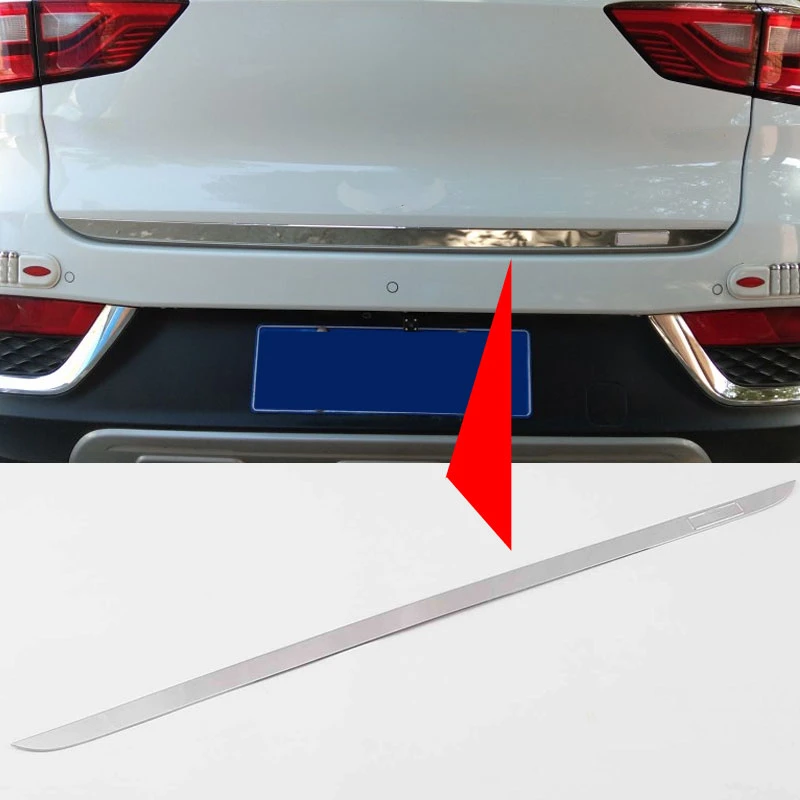 Rear Trunk Tailgate Back Door Lid Cover Trim Stainless Steel Decoration Accessories Exterior For MG ZS EV 2018 - 2022