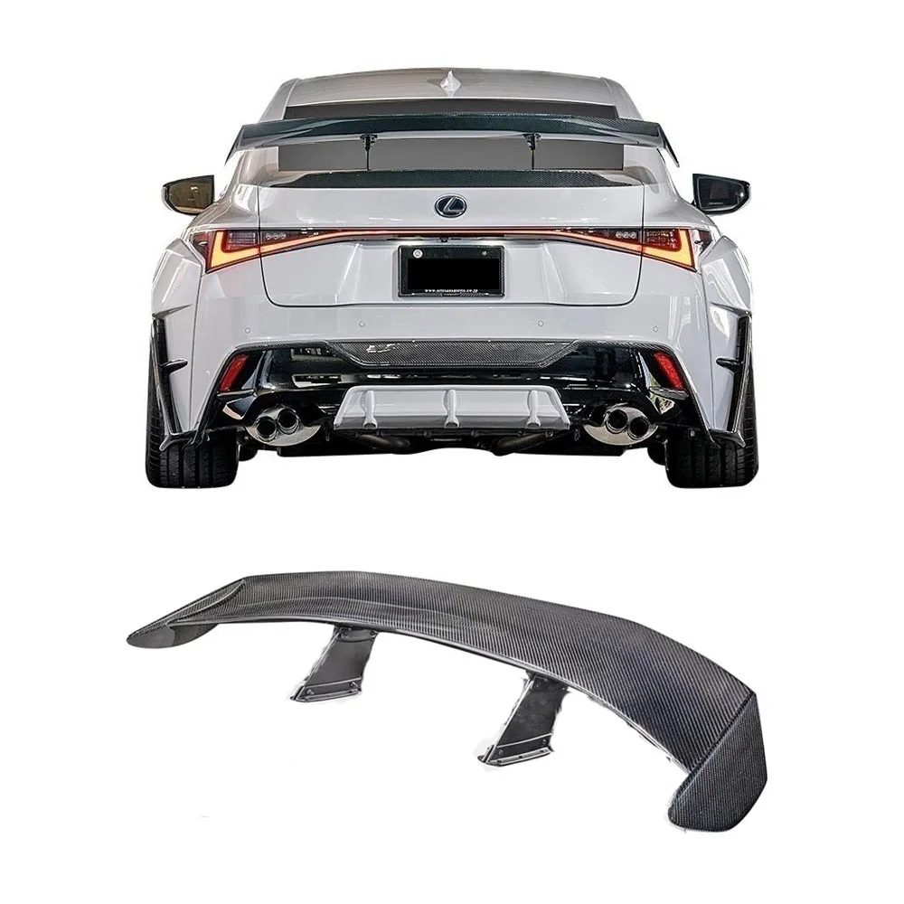 real carbon For Lexus is 250 300 350 2021-2024 Spoiler Trunk Wing Trim Body Kit