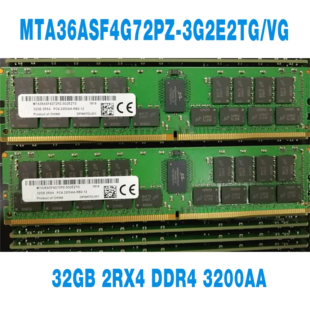 1PCS For MT RAM 32G 32GB 2RX4 DDR4 3200AA REG RDIMM MTA36ASF4G72PZ-3G2E2TG/VG Server Memory