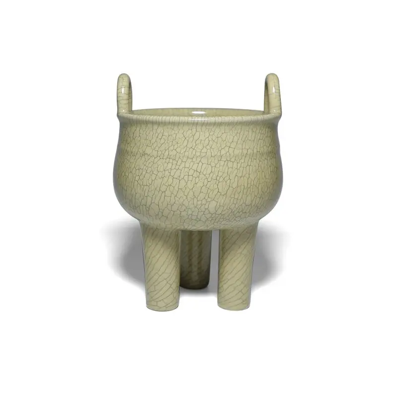 Celadon collection high-end incense burner, hand-handed down Ge kiln Chinese incense road three-legged furnace