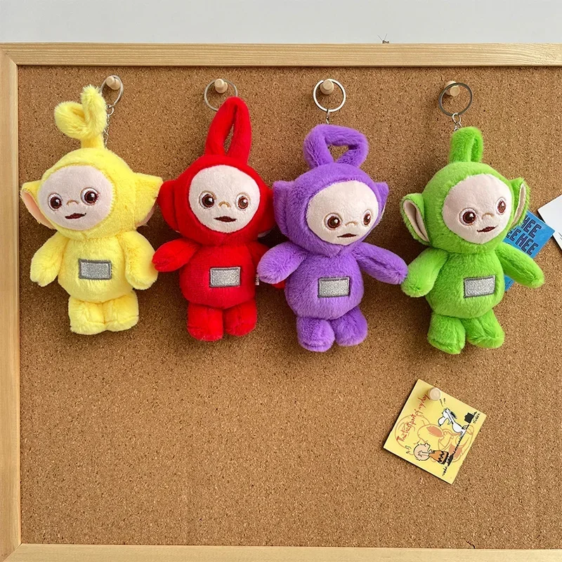 Teletubbies-Clé en peluche de dessin animé pour enfants, attrape-beurre, chiffon, mignon, décoration, garçon, fille, cadeau d'anniversaire