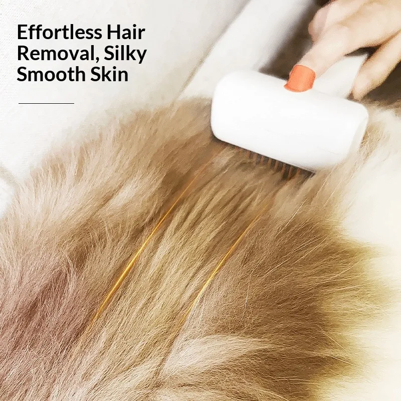 Petgravity 2-in-1 Pet Dematting & Deshedding Comb for Dogs Cats Rotatable Pin Safe 2mm Blade One-click Hair Removal