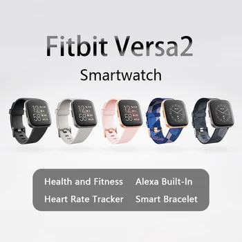 Fitbit Versa 2 건강 및 피트니스 스마트워치, 심박수, 음악, 알렉사 내장, 수면 수영 추적, 스포츠 워치, IOS, 안드로이드용 