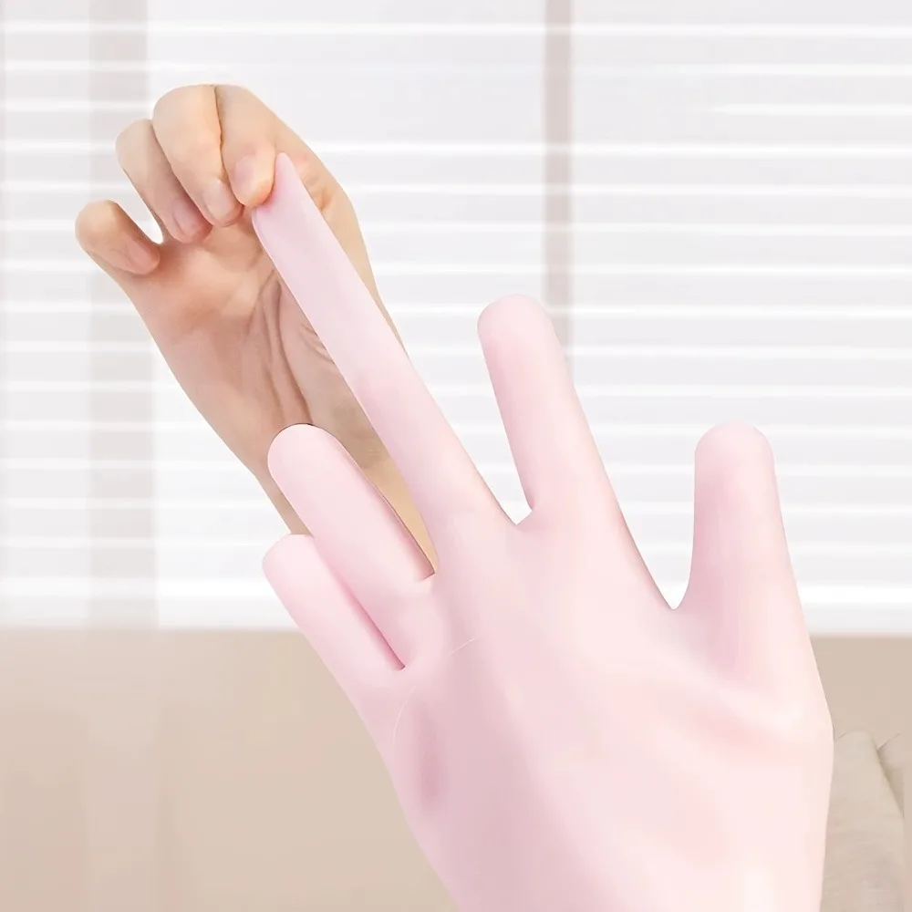 1 쌍 실리콘 모이스춰 라이징 장갑 소프트 장갑 젤 스파 모이스춰 라이징 장갑 건조한 손을 방지하기 위해 엑스 폴리 에이 팅 핸드 케어 도구