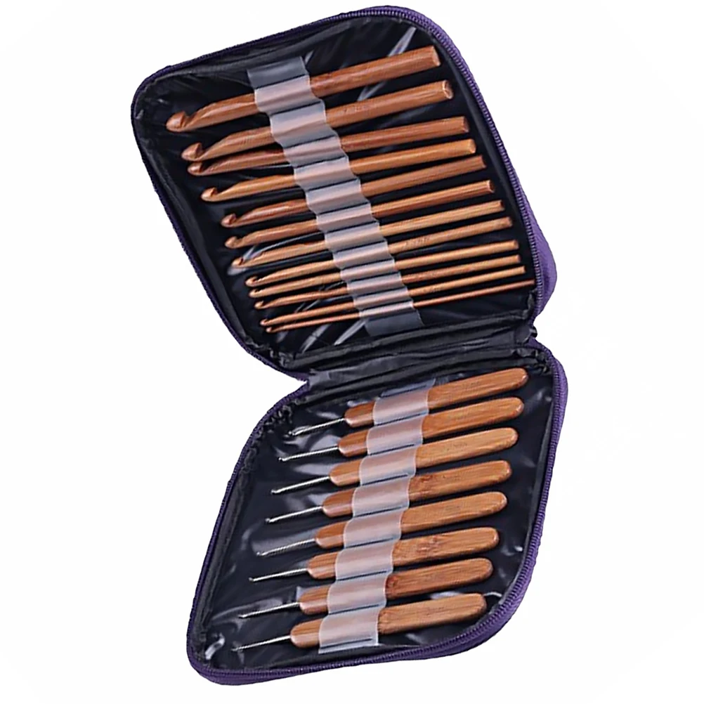 

Bamboo Wood Crochet Hooks Knitting Tools Lightweight Practical Weaving Supplies Non Slip Ergonomic Handles Beginner Crocheters