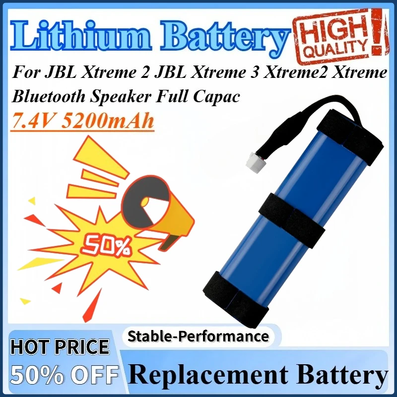 

7.4V 5200mAh Replacement Lithium Battery High Quality For JBL Xtreme 2 For JBL Xtreme 3 Xtreme Bluetooth Speaker Full Capac