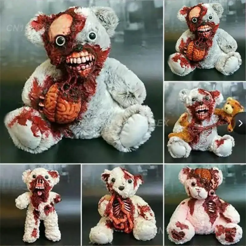 Scary Teddy Bear Halloween Decoration 15*12*8cm Halloween Horror Decorations Party & Holiday Decoration Teddy Bear Resin