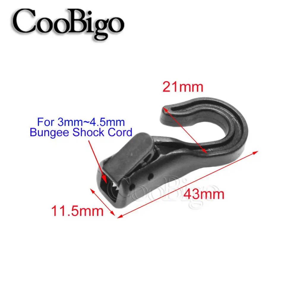 12 قطعة هوك مطاطا بنجي الحبل نهاية Pothook شماعات أبازيم ل ملزمة المظلة الغسيل قارب كاياك الأمتعة على ظهره اكسسوارات #2