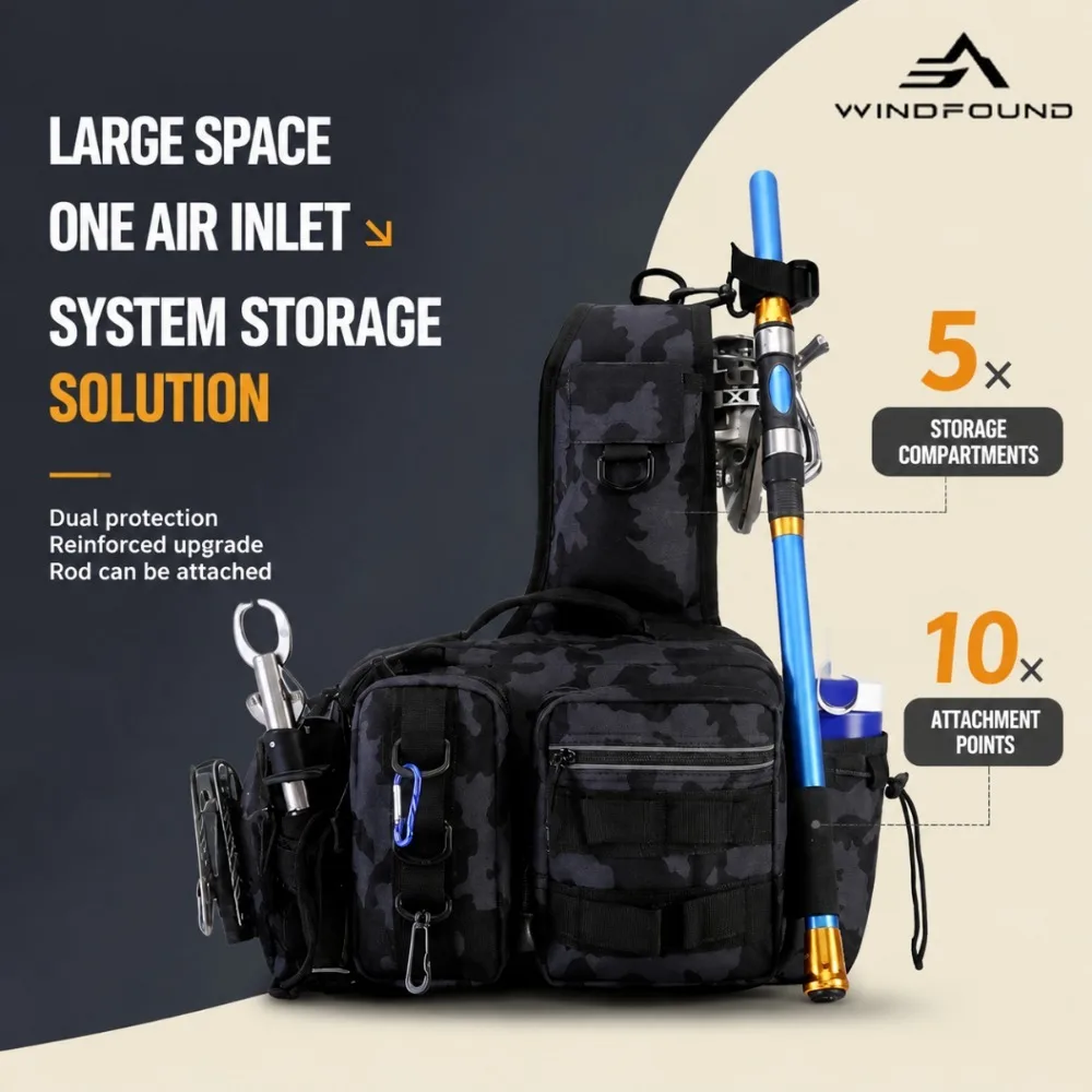 New Multifunctional Waterproof Lure Fishing Bag—an Outdoor Essential Designed for Anglers Suitable for Use As A Shoulder Bag