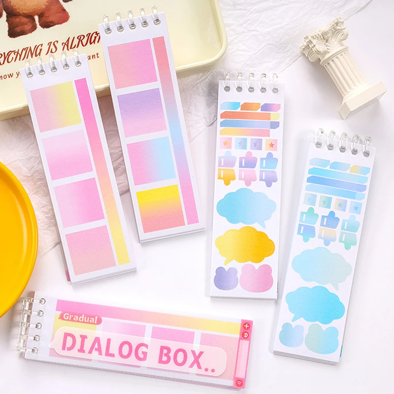 20Pcs Gradient Dialog Box Frame Color Card Stickers Book Decorative Stickers Sticky Note Label Index Stickers Stationery