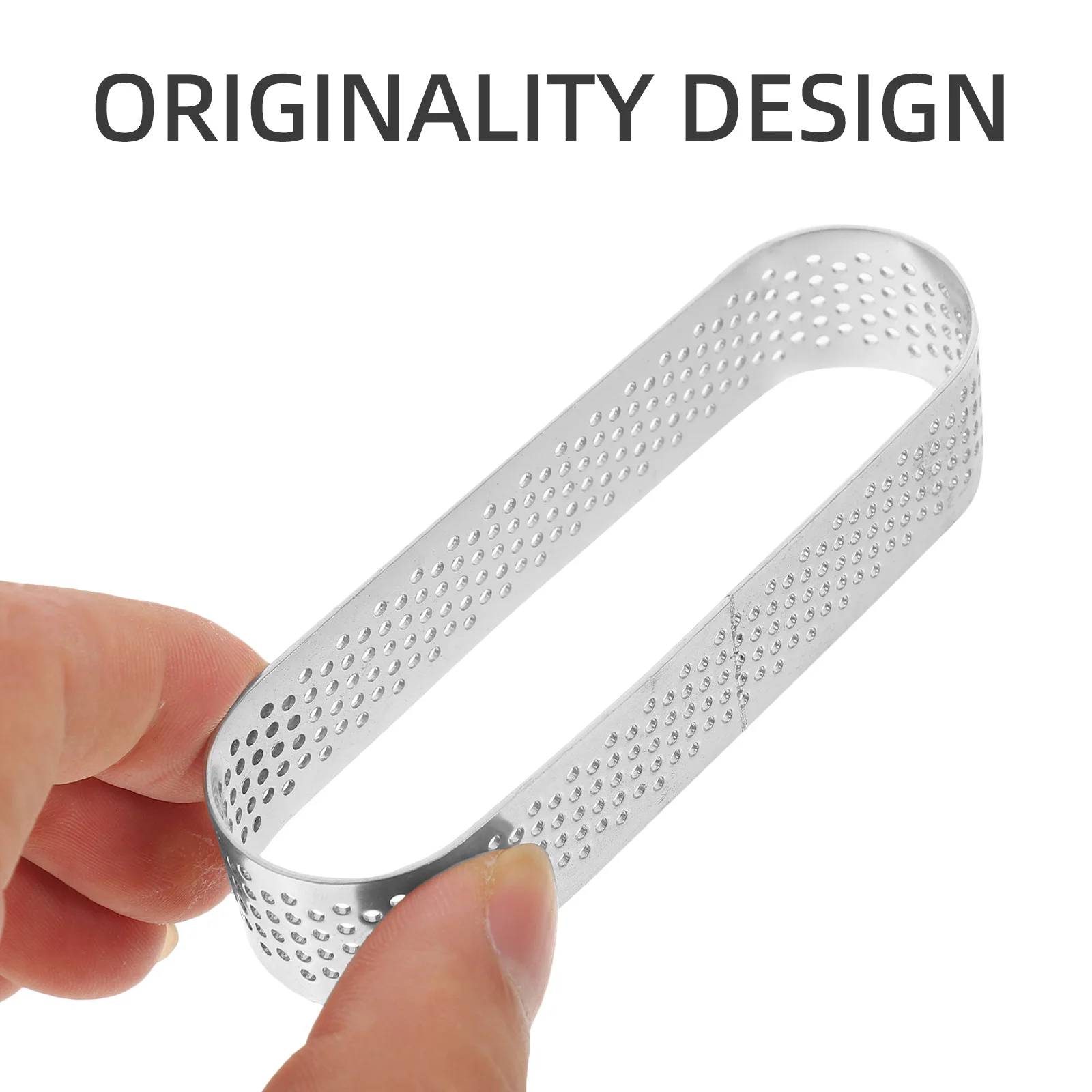 

6Pcs Oval Stainless Steel Baking Rings 2.8x9.4cm Non-Stick Tart Mold Multi-Purpose Cake Mousse Tool Tart Ring Baking Ring