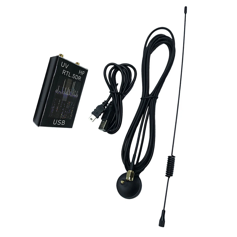 1 Set 100KHz-1.7GHz USB Tuner Receiver With RTL2832U R820T2 Chipset Supports HF VHF UHF Bands Radio For Spectrum Monitoring