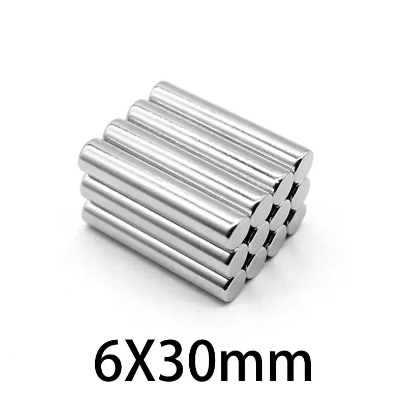 5/10/20/50/70PCS 6x30mm Neodymium Magnet Iman Strong Powerful Round Magnets Rare Earth Imanes Strongest Magnetic 6mm x 30mm 6*30