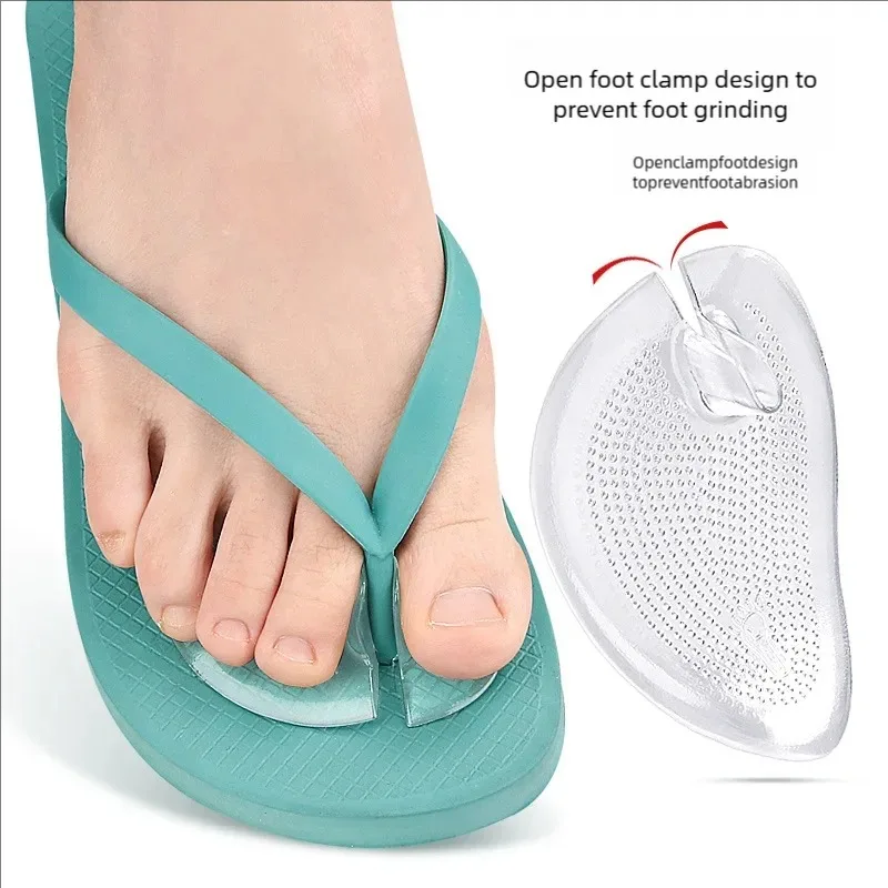 2/4PCS Silicone Slipper Forefoot Pads Flip Flop Inserts Massage Gel Cushioning Non Slip Shock Absorbing Toe Separator Cushion