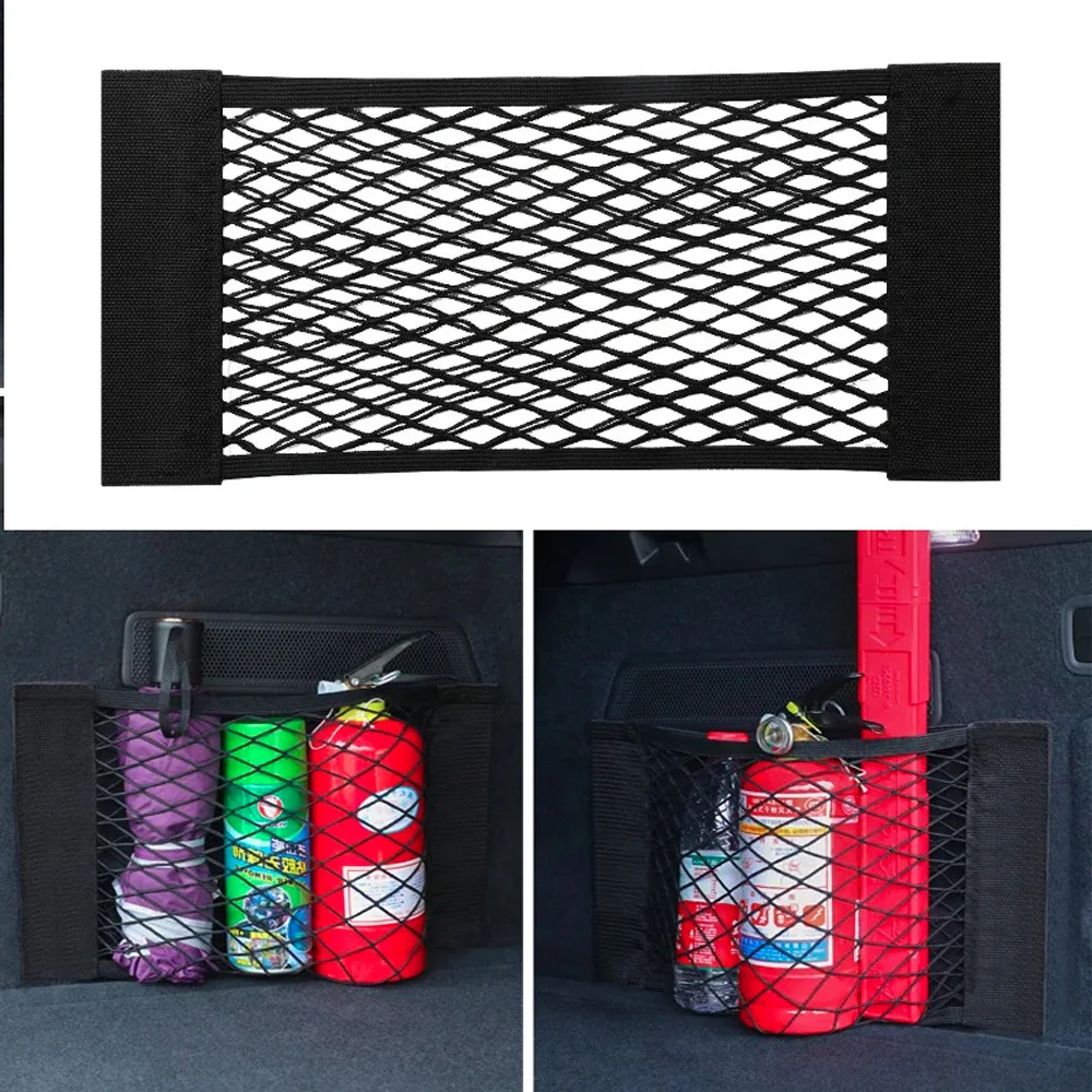 Auto Organizer Seat Back Bag Elastic String Net Sticker Mesh Custom Cargo Net Adjustable Car Trunk Storage Organizer