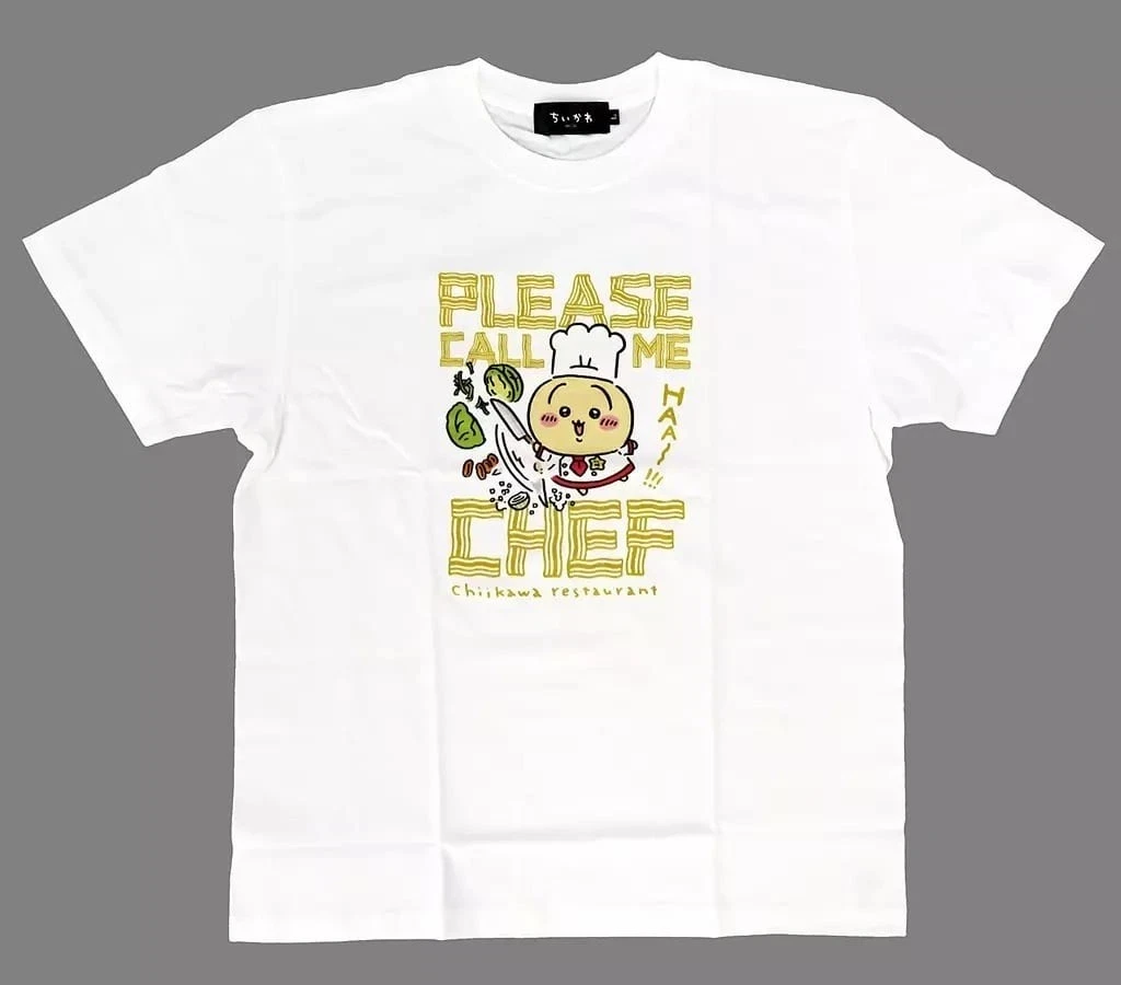 White Chiikawa Restaurant Tee Usagi Print Short Sleeve Kawaii Anime Fan Merch Daily Streetwear Tops for Men Women