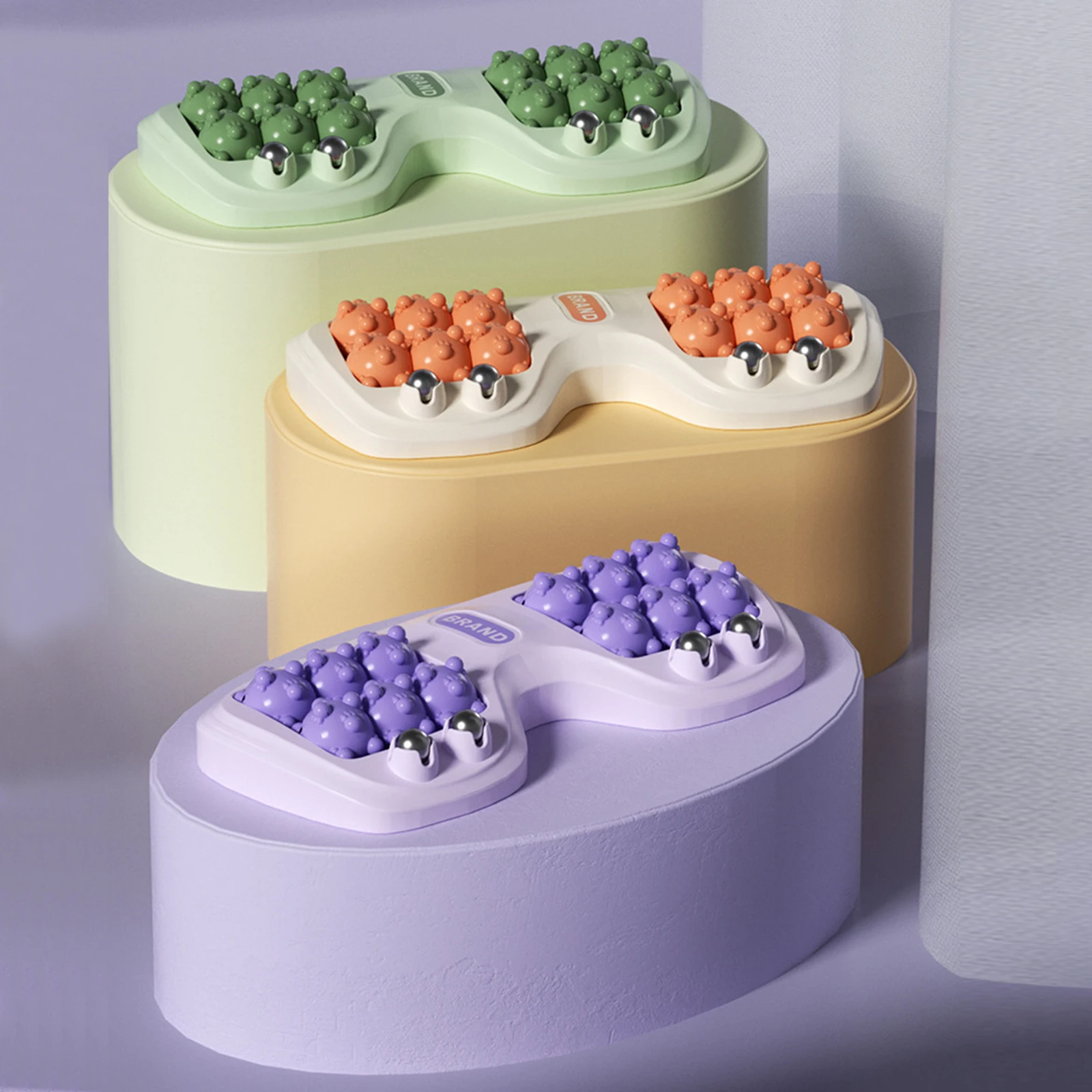 

Portable Acupressure Foot Roller with Magnetic Bead Cat's Paw Shaped Foot Roller Massager for Home and Office Use