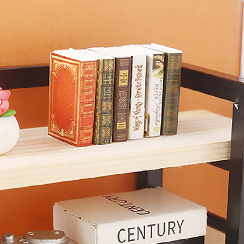 6Pcs 1:12 Dollhouse Miniature Book Comic Book Small Books Mini Model Kids Pretend Play Toys Doll House Accessories