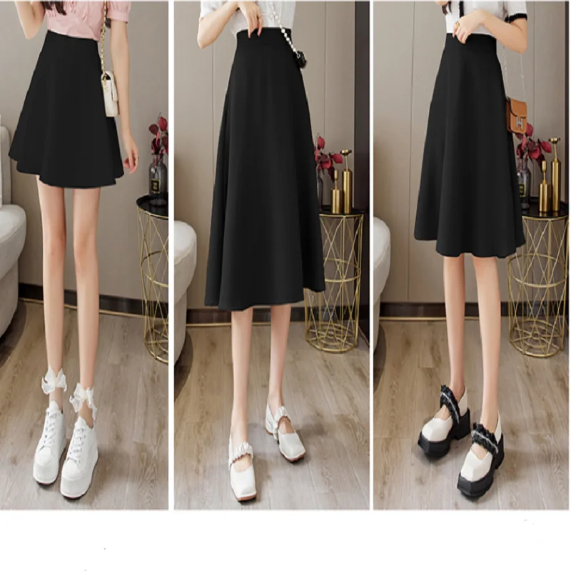 

Women's Spring and Summer 2022 New Style Drape Covering The Crotch To Show Thin Mid-Length Pleated Skirt