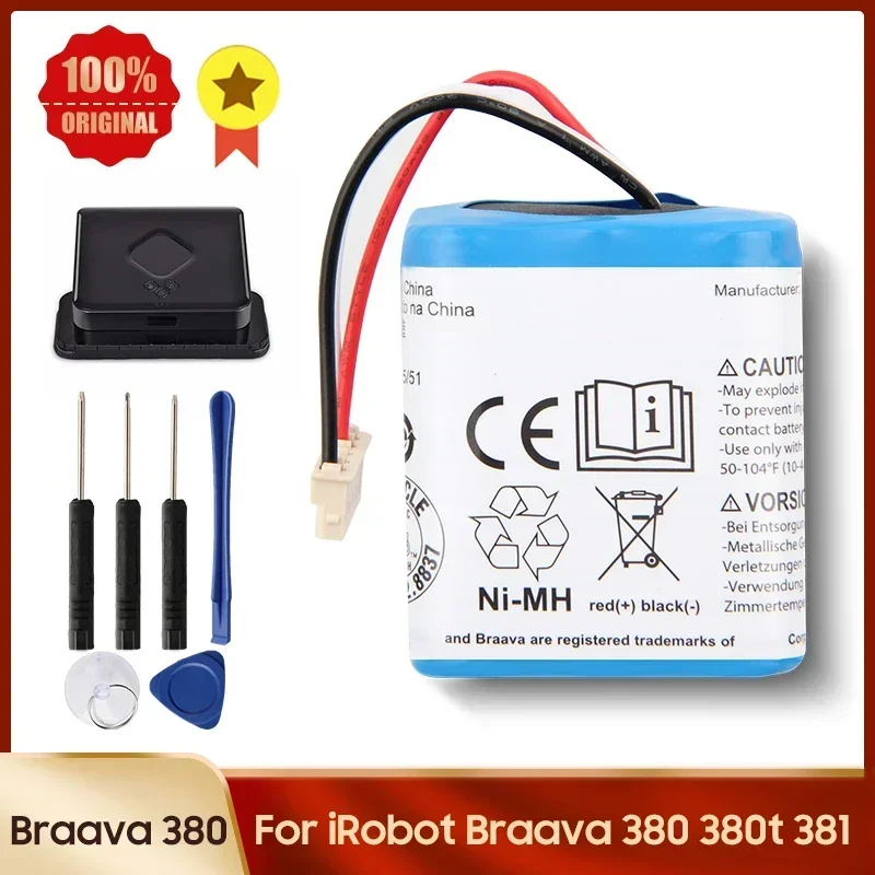 

Replacement Battery For iRobot Roomba Braava 380 390T 380t 381 MINT 5200C 5200 Replace Battery With Tools 2000mAh 7.2V