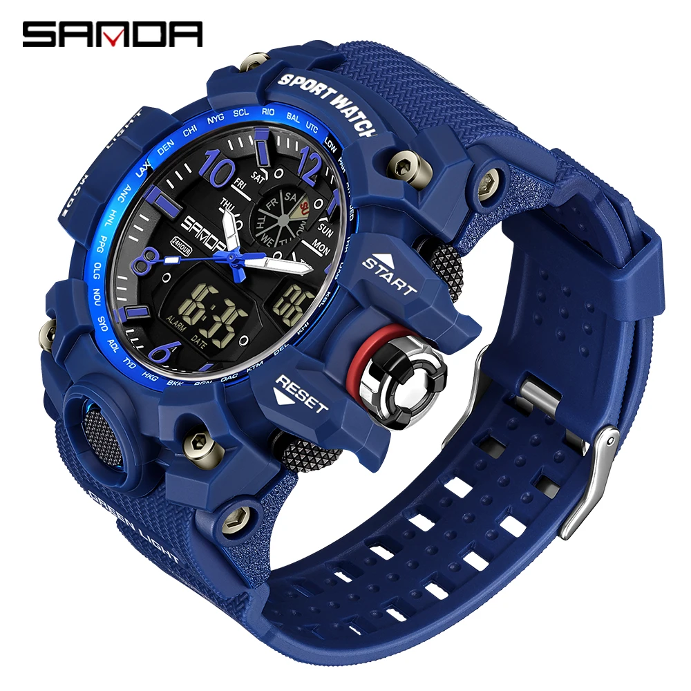 SANDA 2026 NEW Sports Men Watches Military Quartz Watch Man Waterproof Wristwatch for Men Clock Shock Relogios Masculino 3169
