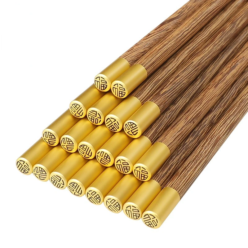 Japanese mahogany chopsticks hotel wedding metal creative chopsticks lettering wood unpainted chicken wing wood chopsticks