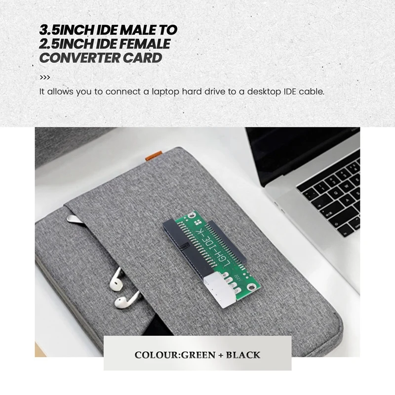 3.5Inch IDE Male To 2.5Inch IDE Female Converter Card 44Pin To 40Pin Adapter Hard Drive To Desktop IDE Converter Card