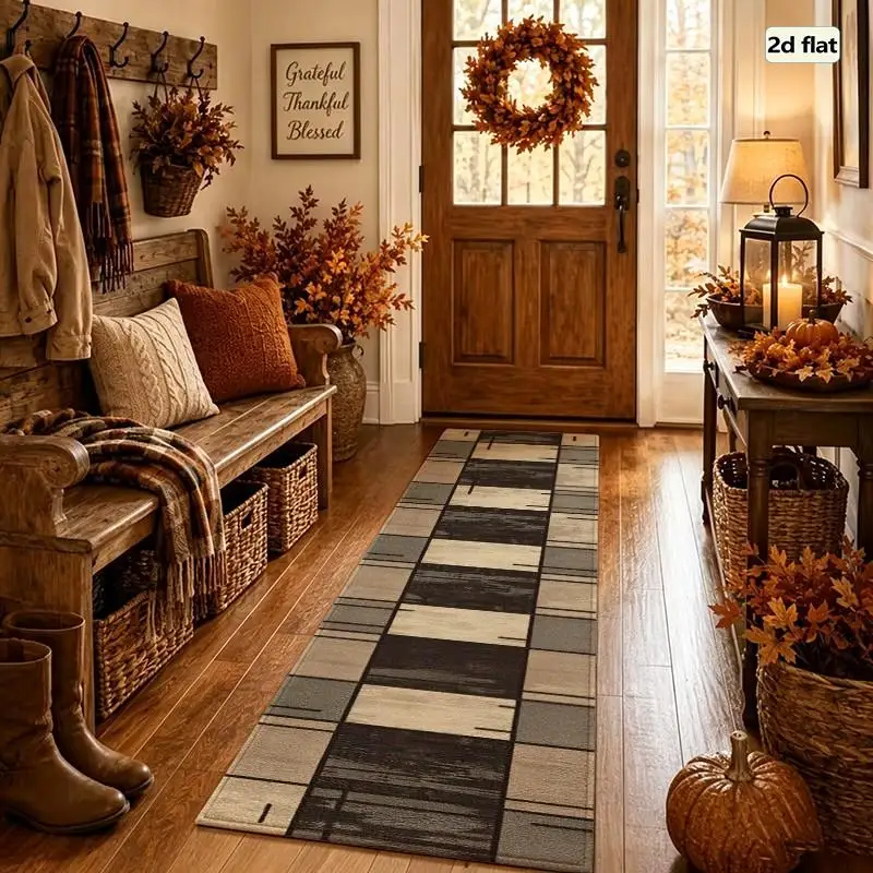 1PC Geometric Linear Running Rugs, Hallway Rugs, Washable And Easy-to-maintain Home Decoration Carpet, Suitable For Hallways, Passages, Stairs, Bedrooms, Bedside, Laundry Rooms, Kitchens Etc