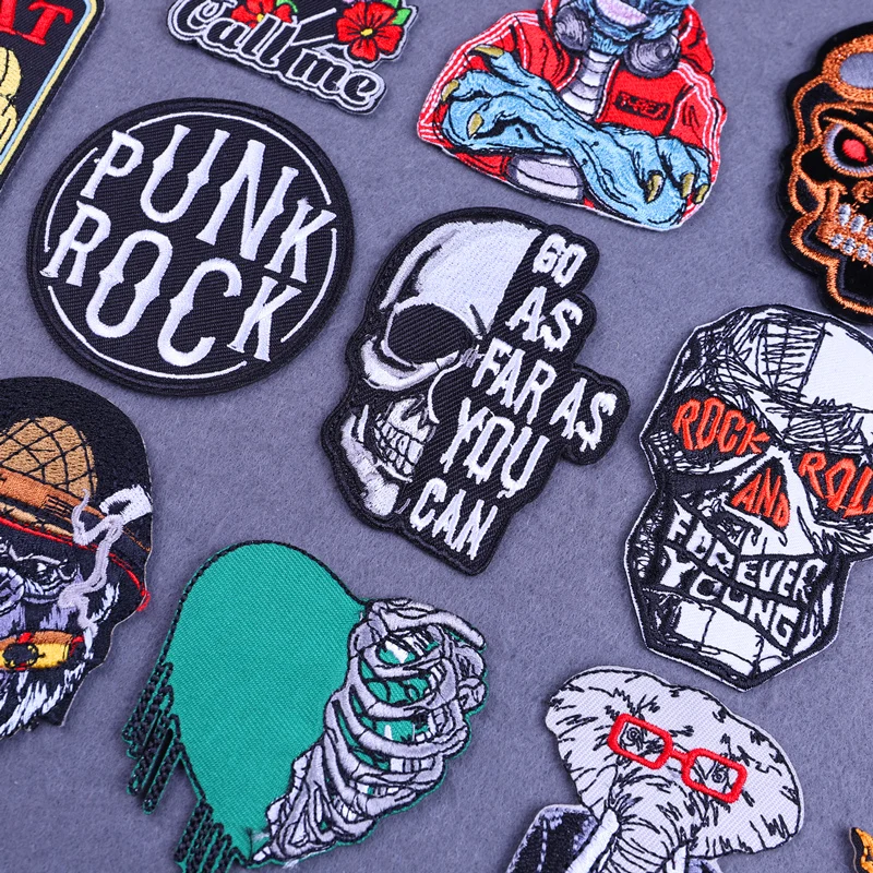 Parches tácticos bordados MOLLE para chaleco y mochila – Estilo Punk