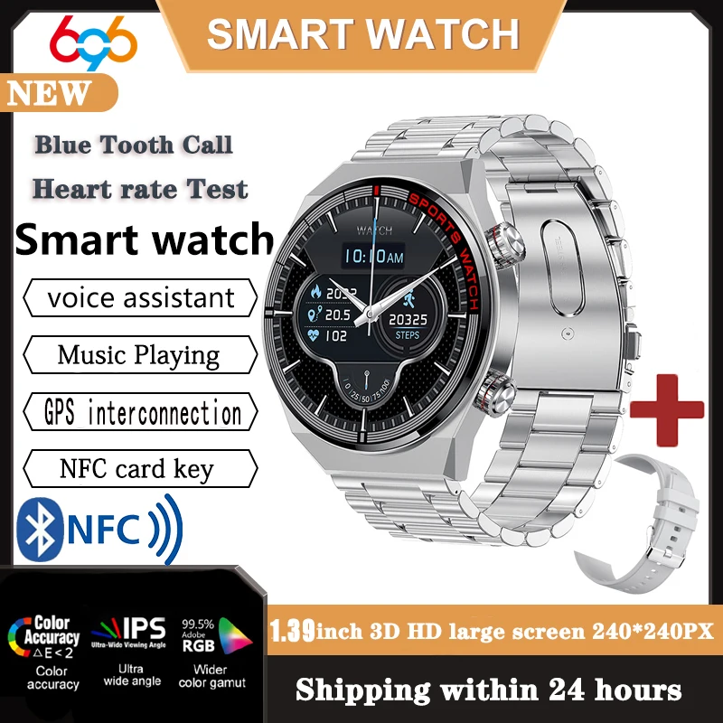 

ECG+PPG Blue Tooth Call Smart Watch Men 100+ Sports Mode Waterproof NFC Smartwatch GPS Interconnection IPS Gift For IOS Android