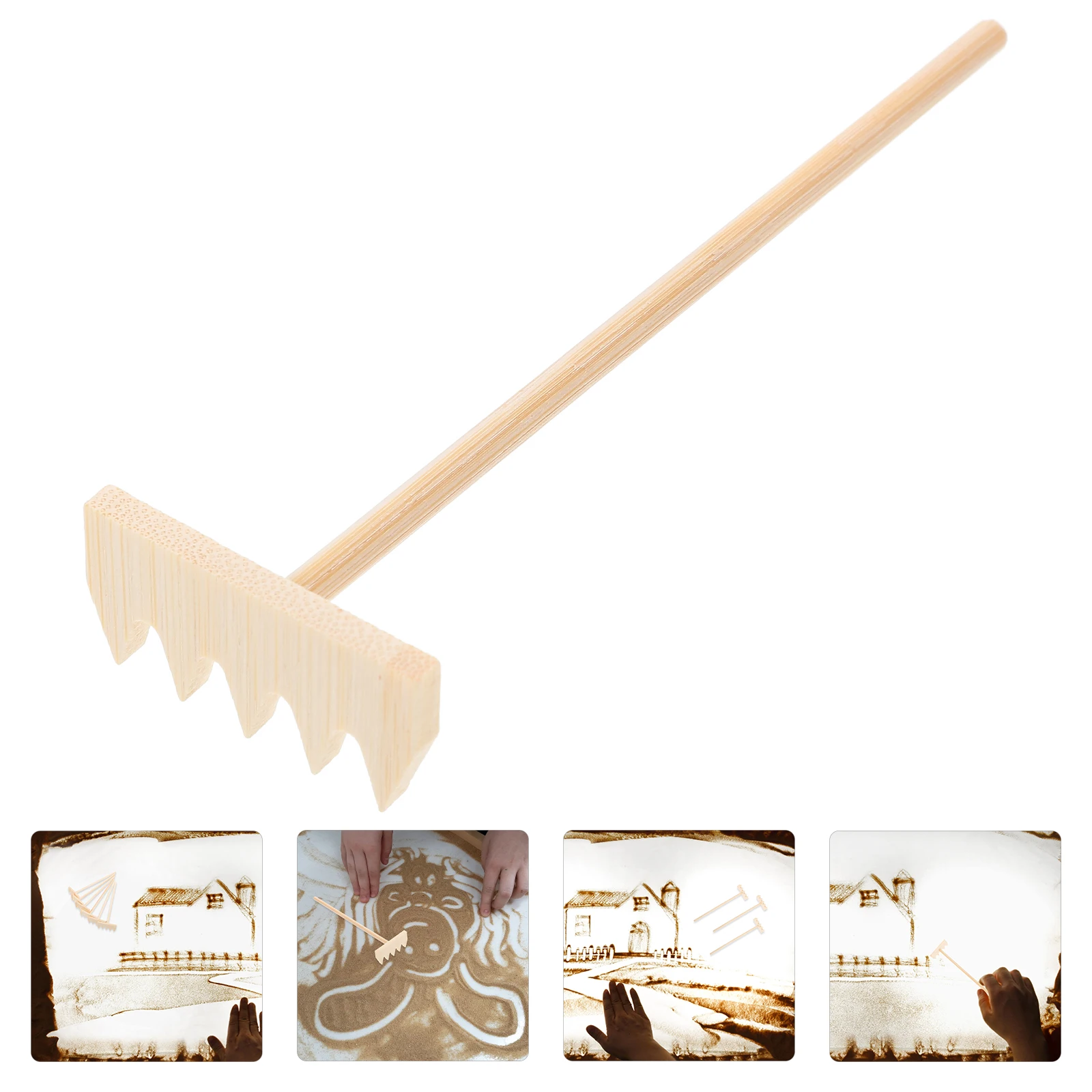 

6 Pcs Crafts Sandbox Tools Mini Rake Garden Accessories Zen Hand Tiny Beige Child