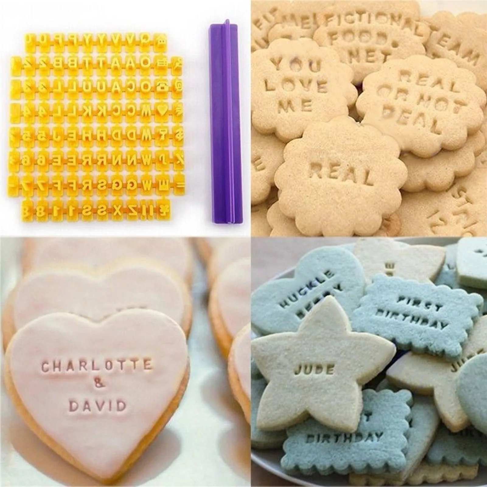 Pottery DIY Embossing Mold Alphabet Number Cake Cookie Biscuit Stamp Impresss Embosser Cutter Mold Ceramic Tools