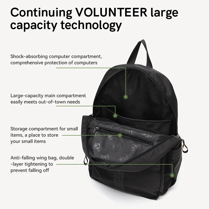 Mochilas voluntales impermeables para hombre, mochila ligera de viaje, tela Oxford, bolso escolar de gran capacidad, novedad de 2024, 1837-09